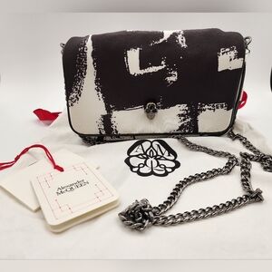 Alexander McQueen Small Skull Graffiti Chain Shoulder Bag